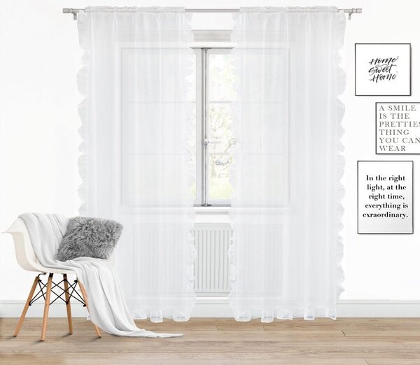 Záclona RUFFY na riasiacej páske biela 140x250 cm
