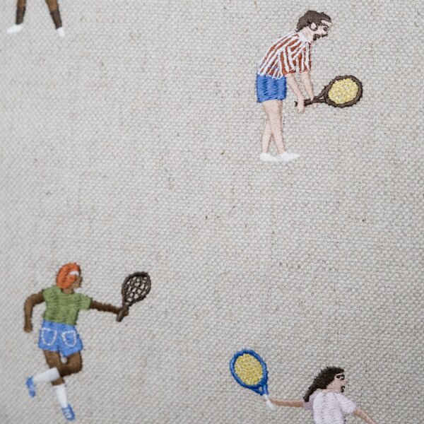 Ľanový poťah na vankúš Tennis Embroidered 48 × 48 cm