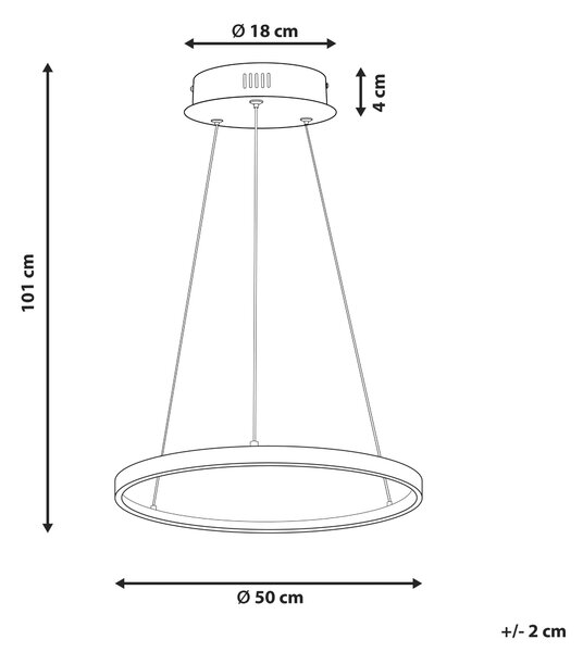 Závesná lampa ružovozlatá kovová ø 50 cm hliníková s LED svetlami okrúhle závesné moderné glamour svietidlo