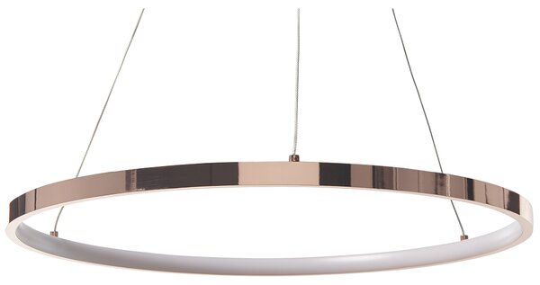 Závesná lampa ružovozlatá kovová ø 50 cm hliníková s LED svetlami okrúhle závesné moderné glamour svietidlo