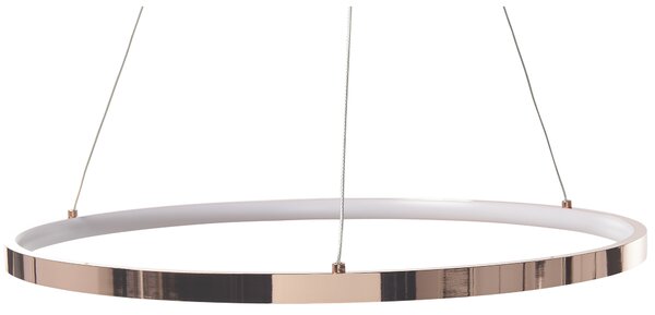 Závesná lampa ružovozlatá kovová ø 50 cm hliníková s LED svetlami okrúhle závesné moderné glamour svietidlo