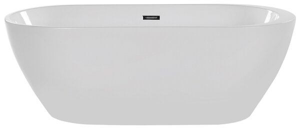 Voľne stojaca vaňa biela akrylát 170 x 80 cm oválny tvar elegantný moderný štýl kúpeľňa