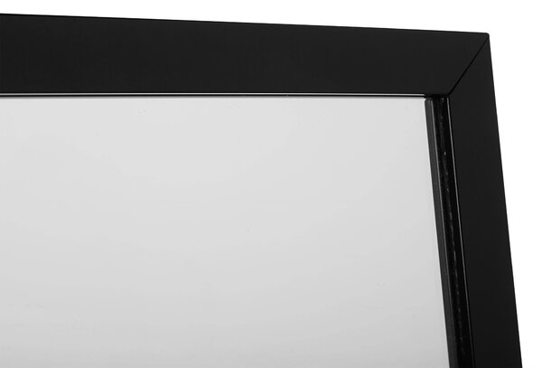 Stojace zrkadlo čierne obdĺžnikový rám 40 x 140 cm vysoké so stojanom moderný dizajn