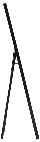 Stojace zrkadlo čierne obdĺžnikový rám 40 x 140 cm vysoké so stojanom moderný dizajn