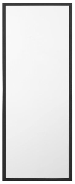 Stojace zrkadlo čierne obdĺžnikový rám 40 x 140 cm vysoké so stojanom moderný dizajn