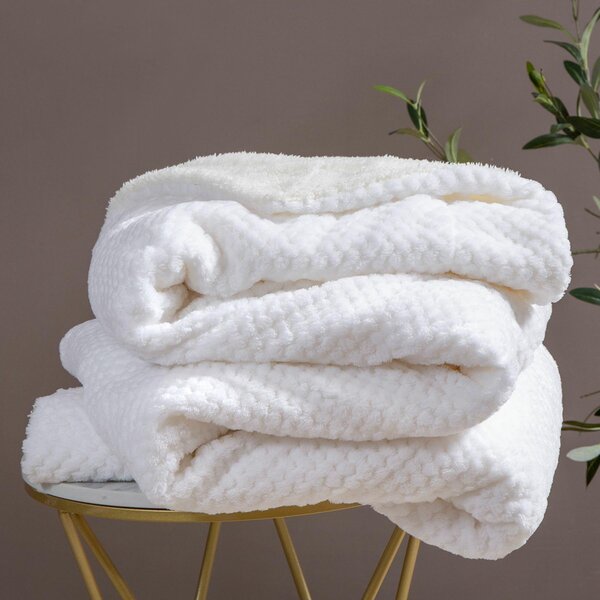 Deka SHERPA biela 150x200 cm