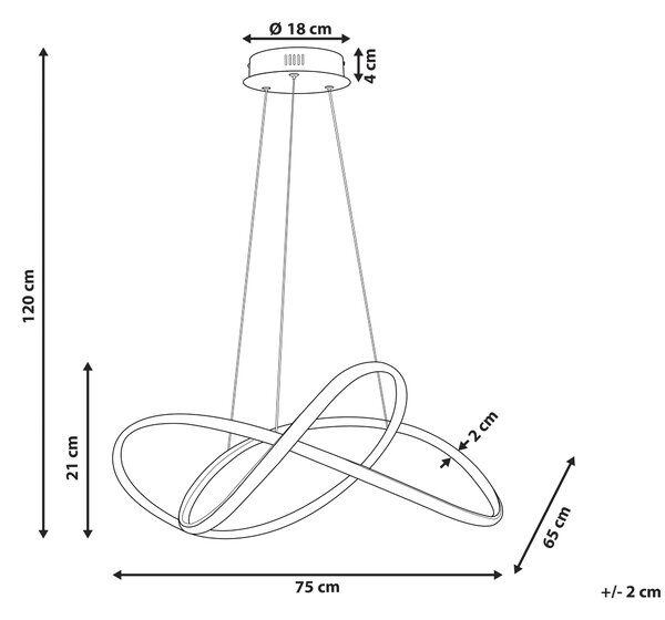 Závesná lampa zlatá hliníková s LED svetlami v tvare uzla moderné elegantné závesné svietidlo