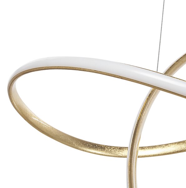 Závesná lampa zlatá hliníková s LED svetlami v tvare uzla moderné elegantné závesné svietidlo