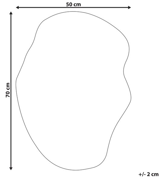 Nástenné zrkadlo strieborné sklo 50 x 70 cm nepravidelný tvar bez rámu moderný minimalistický štýl doplnky