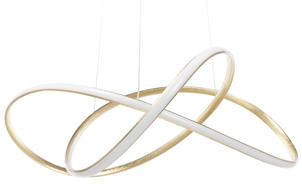 Závesná lampa zlatá hliníková s LED svetlami v tvare uzla moderné elegantné závesné svietidlo