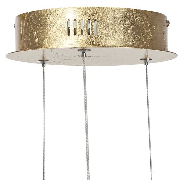 Závesná lampa zlatá hliníková s LED svetlami v tvare uzla moderné elegantné závesné svietidlo