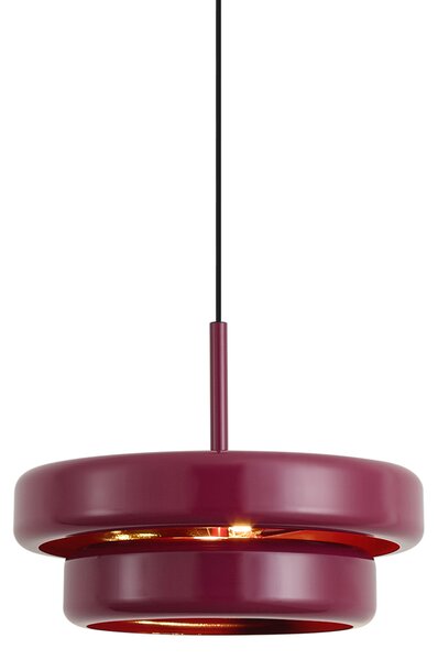 Retro závesná lampa slivková s kovovým tienidlom - Ophelia
