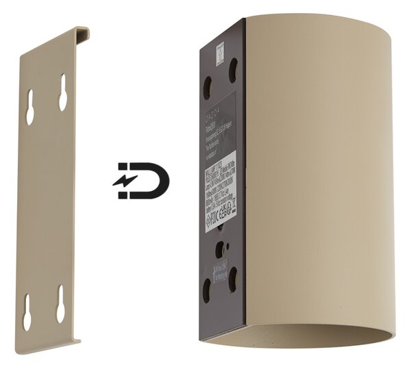 Moderná nástenná lampa Taupe vrátane LED 3-stupňovo stmievateľná a nabíjateľná - Sabbir