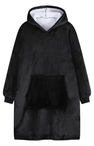 Deka s rukávmi HOODIE čierna