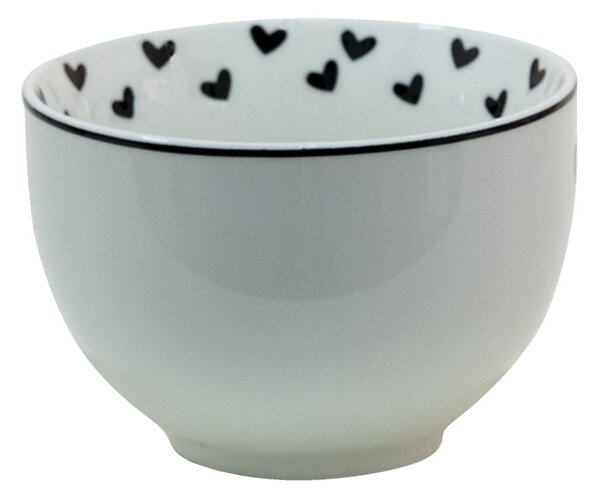 Porcelánová šálka s tanierikom so srdiečkom Love Birds - 12*9*7 / Ø14*2 cm / 220 ml - Clayre & Eef