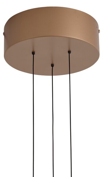 Moderná závesná lampa bronzová s orechovým drevom vrátane stmievateľnej LED - Smith