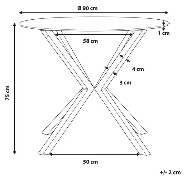 Okrúhly jedálenský stôl tvrdené sklo svetlé drevo ø 90 cm škandinávsky dizajn