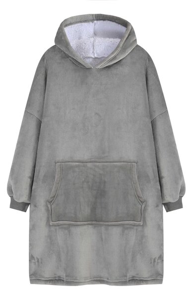 Deka s rukávmi HOODIE sivá