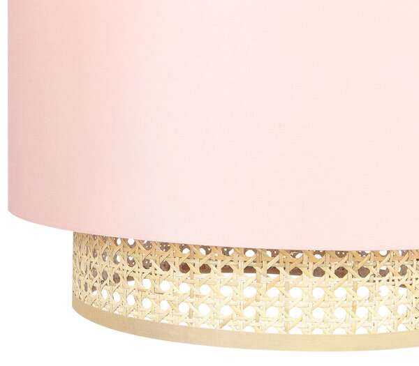 Závesná lampa prírodná ružová ratanové polyesterové tienidlo boho závesné svietidlo