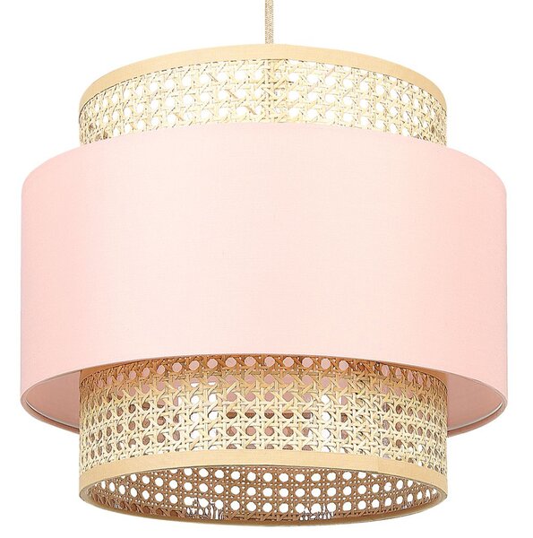 Závesná lampa prírodná ružová ratanové polyesterové tienidlo boho závesné svietidlo