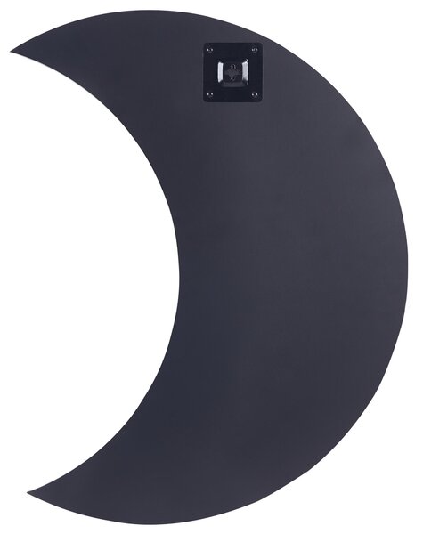 Nástenné zrkadlo strieborné 40 x 60 cm bez rámu v tvare mesiaca závesné minimalistický dizajn