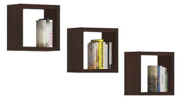 Set troch poličiek SCIENNA - wenge