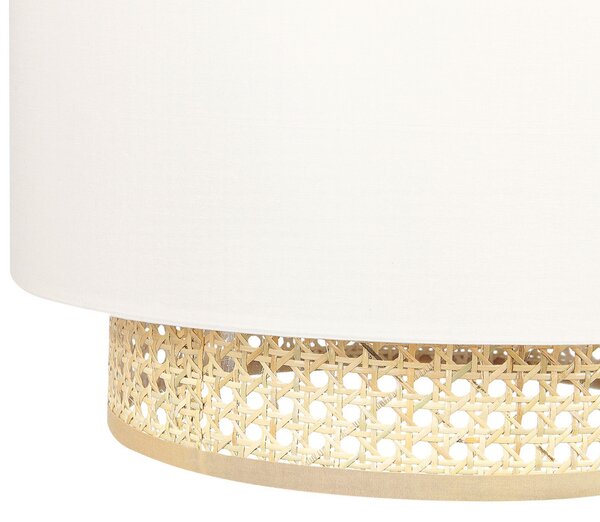 Závesná lampa prírodná béžová ratanové polyesterové tienidlo boho závesné svietidlo