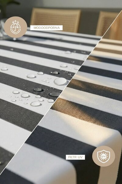 Záhradný obrus STRIPES grafitový Rozmer: 140x180 cm