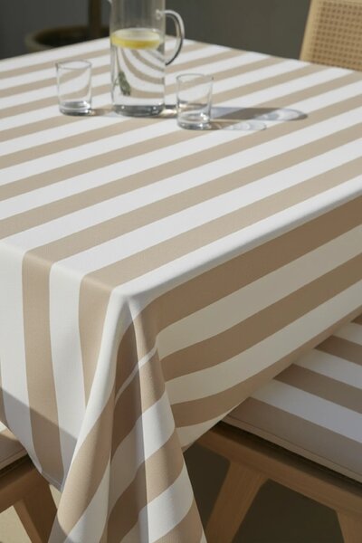 Záhradný obrus STRIPES béžový Rozmer: 140x180 cm
