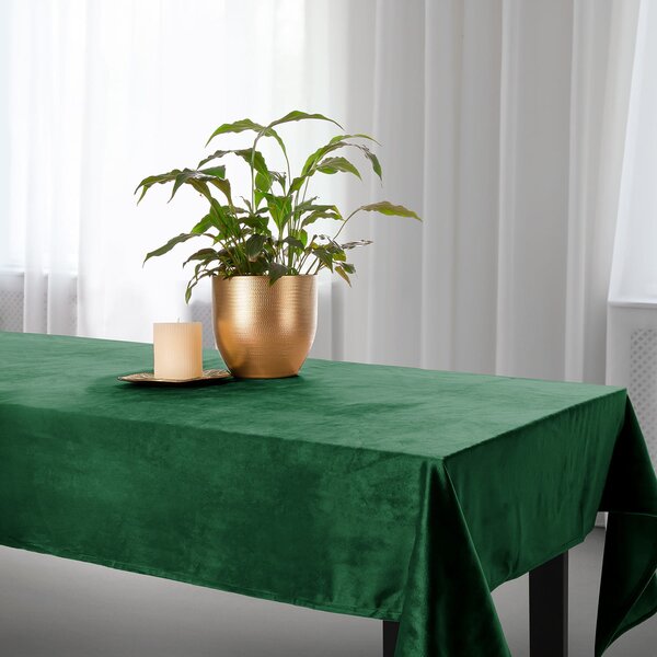 Velúrový obrus SOFT fľašovo zelený Rozmer: 40x140 cm