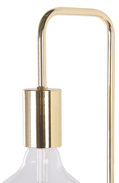 Stojaca lampa zlatá kov 140 cm bez tienidla lesklá povrchová úprava moderný industriálny štýl obývačka spálňa kancelária