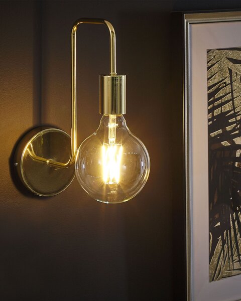 Nástenná lampa zlatá kov lesklá povrchová úprava bez tienidla moderný industriálny štýl obývačka spálňa kancelária