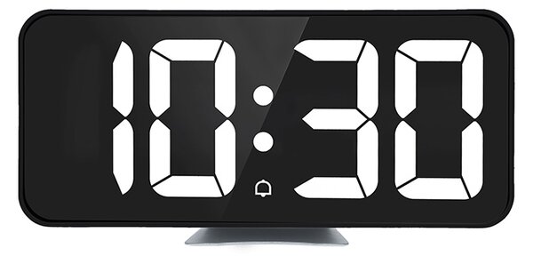 SOLIGHT Digitálne hodiny s Bluetooth synchronizáciou, LED displej, teplomer, budík, čierne