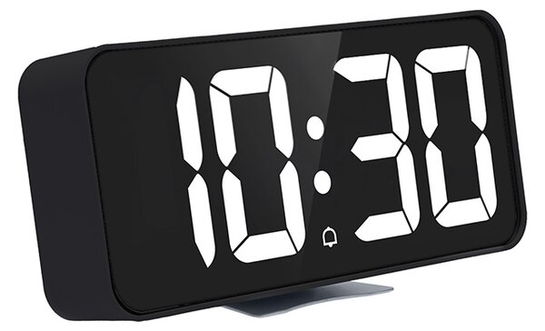 SOLIGHT Digitálne hodiny s Bluetooth synchronizáciou, LED displej, teplomer, budík, čierne
