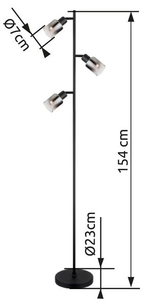 Globo 54308S stojacia lampa HUBERTUS E14