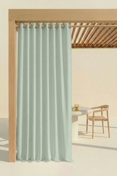 Záves na terasu s krúžkami TARAS GAIA šalviový Rozmer: 140x220 cm