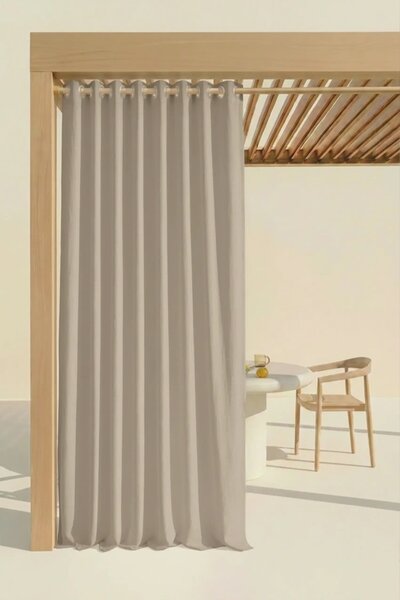 Záves na terasu GAIA s krúžkami taupe Rozmer: 140x220 cm
