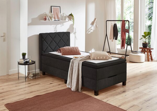 BOXSPRINGOVÁ POSTEĽ, 120/200 cm, čierna Carryhome - Postele