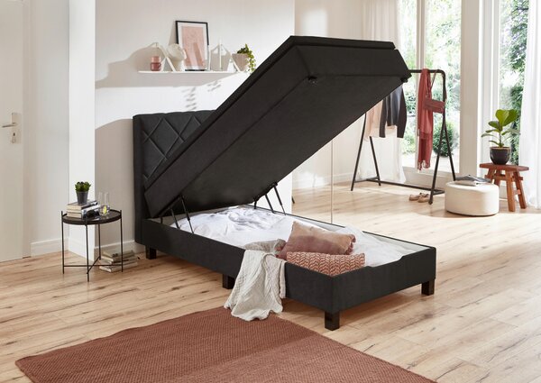BOXSPRINGOVÁ POSTEĽ, 120/200 cm, čierna Carryhome - Postele