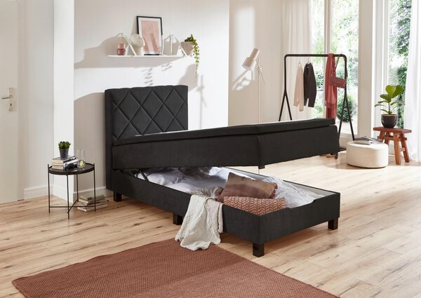 BOXSPRINGOVÁ POSTEĽ, 120/200 cm, čierna Carryhome - Postele