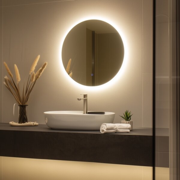 Brilagi - LED kúpeľňové zrkadlo LUNA LED/19W/230V pr. 60 cm IP44 CRI 90 stmievateľné + CCT