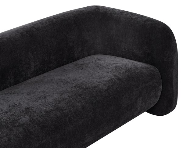 Pohovka čierna ženilkové čalúnenie 3-miestna extra vankúše retro glamour art deco štýl obývačka