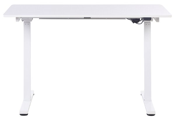 Písací stôl biely oceľový rám s práškovým nástrekom 120 x 60 cm elektrické nastavenie výšky