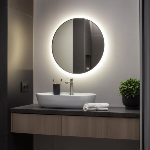 Brilagi - LED kúpeľňové zrkadlo VENA BLACK LED/19W/230V 60 cm IP44 CRI 90 stmievateľné + CCT