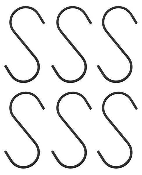 Kovový háčik Snap Black – set 6 ks