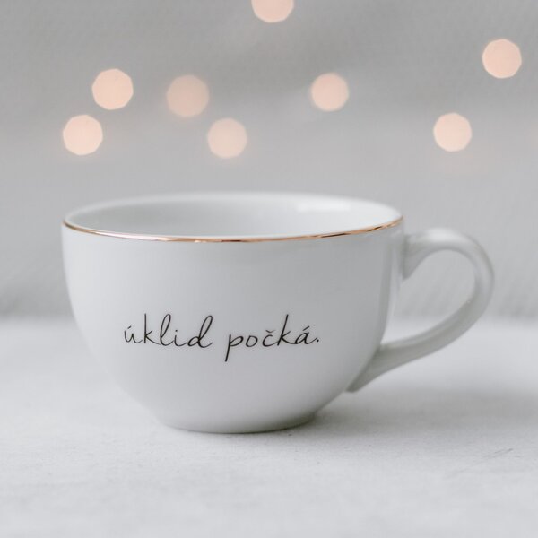 Porcelánový hrnček Úklid počká 300 ml - CZ