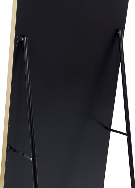 Stojace zrkadlo modrý zamatový rám 50 x 150 cm so stojanom dekoratívny rám glamour dizajn