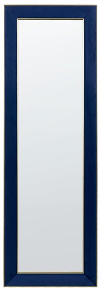 Stojace zrkadlo modrý zamatový rám 50 x 150 cm so stojanom dekoratívny rám glamour dizajn