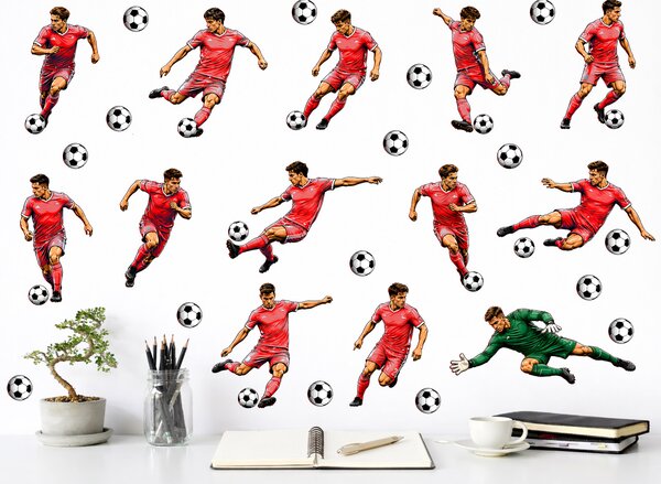 Nalepte.cz Sada futbalistov, farba podľa želania futbalové nálepky na stenu arch 75 x 74 cm