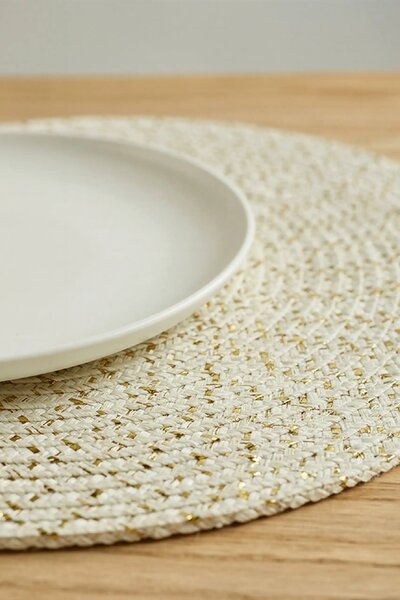 Dekoratívne prestieranie TOAST béžové so zlatou 38x38 cm